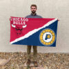 Chicago vs Indiana House Divided Flag, NBA House Divided Flag 2 Chicago vs Indiana House Divided Flag, NBA House Divided Flag