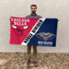 Chicago vs New Orleans House Divided Flag, NBA House Divided Flag 2 Chicago vs New Orleans House Divided Flag, NBA House Divided Flag