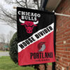 Chicago vs Portland House Divided Flag, NBA House Divided Flag 1 Chicago vs Portland House Divided Flag, NBA House Divided Flag