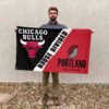 Chicago vs Portland House Divided Flag, NBA House Divided Flag 2 Chicago vs Portland House Divided Flag, NBA House Divided Flag