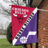 Chicago vs Utah House Divided Flag, NBA House Divided Flag 1 Chicago vs Utah House Divided Flag, NBA House Divided Flag