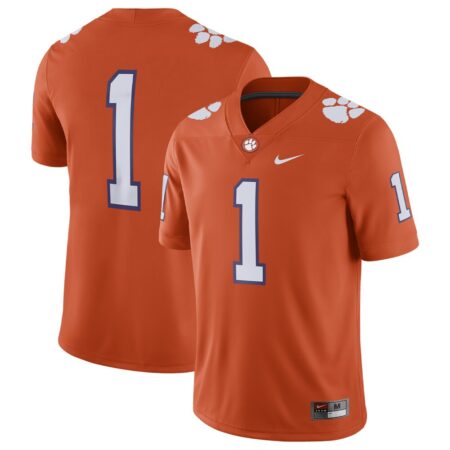 Clemson Tigers Nike 1 Home Game Jersey – Orange, Limited Replica Fan Edition