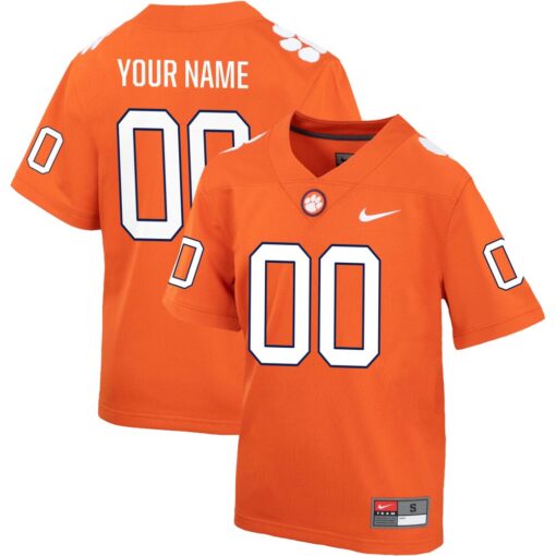 Clemson Tigers  Youth Custom Game Jersey – Orange, Limited Replica Fan Edition