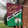Cleveland vs Boston House Divided Flag, NBA House Divided Flag 1 Cleveland vs Boston House Divided Flag, NBA House Divided Flag