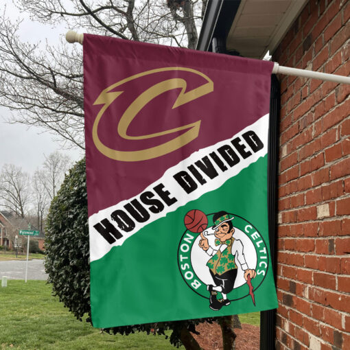 Cleveland vs Boston House Divided Flag, NBA House Divided Flag Cleveland vs Boston House Divided Flag, NBA House Divided Flag