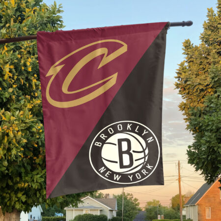 Cleveland vs Brooklyn House Divided Flag, NBA House Divided Flag Cleveland vs Brooklyn House Divided Flag, NBA House Divided Flag