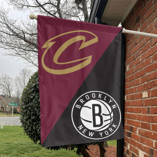 Cleveland vs Brooklyn House Divided Flag, NBA House Divided Flag Cleveland vs Brooklyn House Divided Flag, NBA House Divided Flag