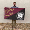 Cleveland vs Brooklyn House Divided Flag, NBA House Divided Flag 2 Cleveland vs Brooklyn House Divided Flag, NBA House Divided Flag