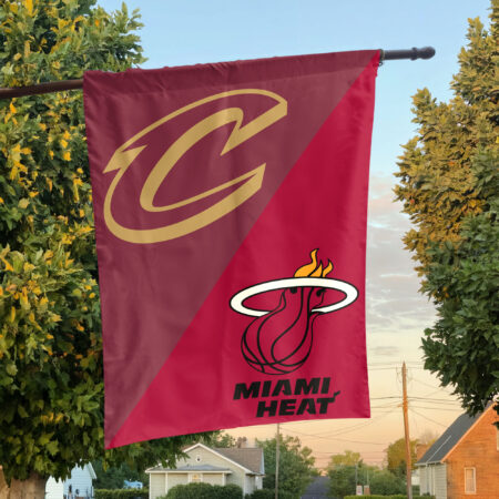 Cleveland vs Miami House Divided Flag, NBA House Divided Flag Cleveland vs Miami House Divided Flag, NBA House Divided Flag