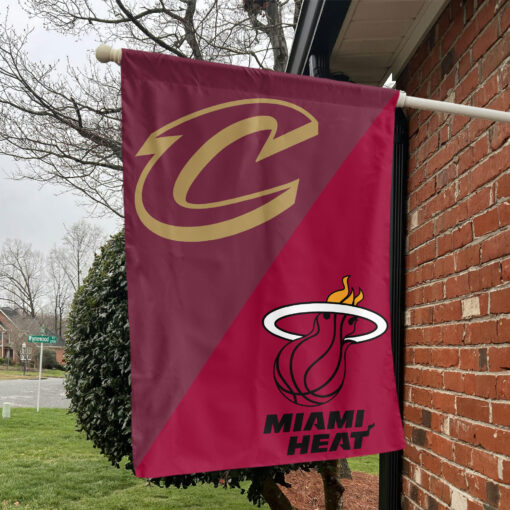 Cleveland vs Miami House Divided Flag, NBA House Divided Flag
