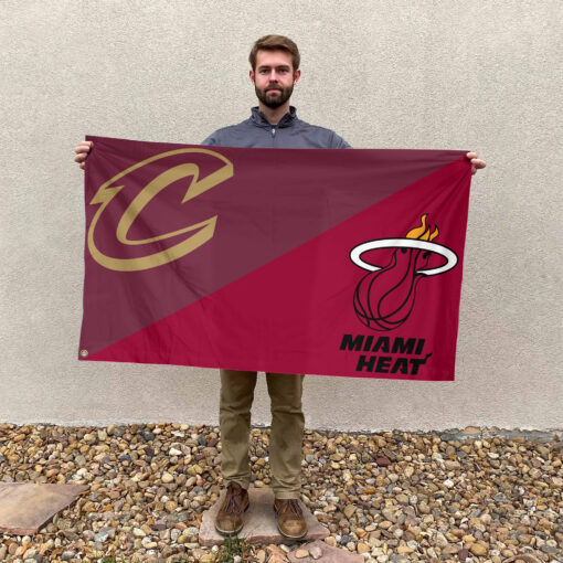 Cleveland vs Miami House Divided Flag, NBA House Divided Flag
