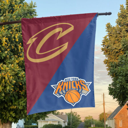 Cleveland vs New York House Divided Flag, NBA House Divided Flag Cleveland vs New York House Divided Flag, NBA House Divided Flag