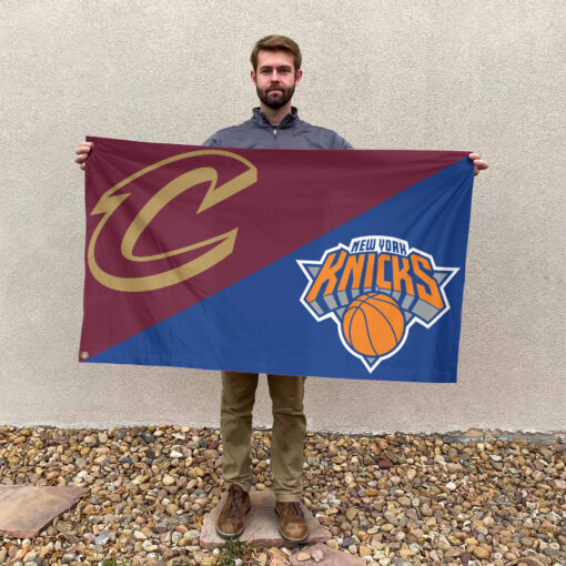 Cleveland vs New York House Divided Flag, NBA House Divided Flag Cleveland vs New York House Divided Flag, NBA House Divided Flag
