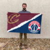 Cleveland vs Washington House Divided Flag, NBA House Divided Flag 2 Cleveland vs Washington House Divided Flag, NBA House Divided Flag