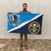 Dallas vs Denver House Divided Flag, NBA House Divided Flag 2 Dallas vs Denver House Divided Flag, NBA House Divided Flag