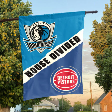 Dallas vs Detroit House Divided Flag, NBA House Divided Flag Dallas vs Detroit House Divided Flag, NBA House Divided Flag