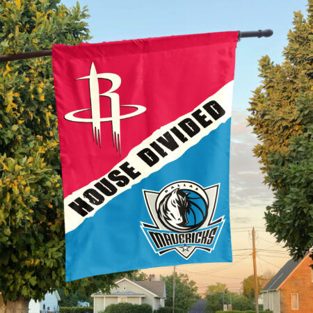 Dallas vs Houston House Divided Flag, NBA House Divided Flag Dallas vs Houston House Divided Flag, NBA House Divided Flag