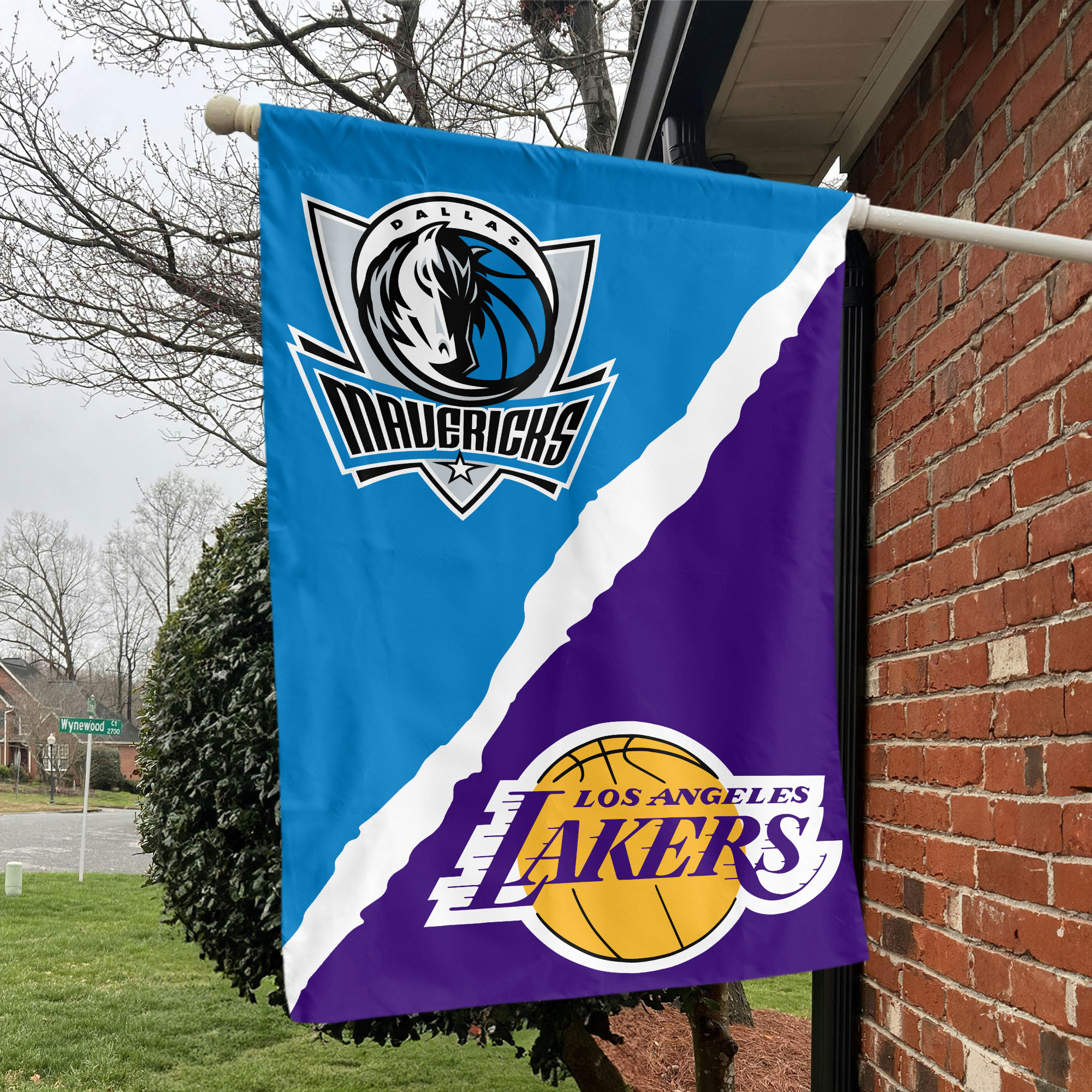 Dallas vs Los Angeles House Divided Flag, NBA House Divided Flag Dallas vs Los Angeles House Divided Flag, NBA House Divided Flag