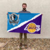 Dallas vs Los Angeles House Divided Flag, NBA House Divided Flag 2 Dallas vs Los Angeles House Divided Flag, NBA House Divided Flag