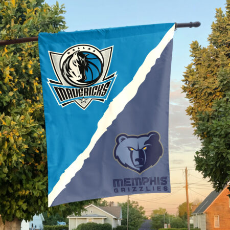 Dallas vs Memphis House Divided Flag, NBA House Divided Flag Dallas vs Memphis House Divided Flag, NBA House Divided Flag