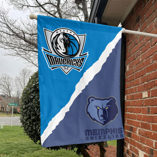 Dallas vs Memphis House Divided Flag, NBA House Divided Flag Dallas vs Memphis House Divided Flag, NBA House Divided Flag