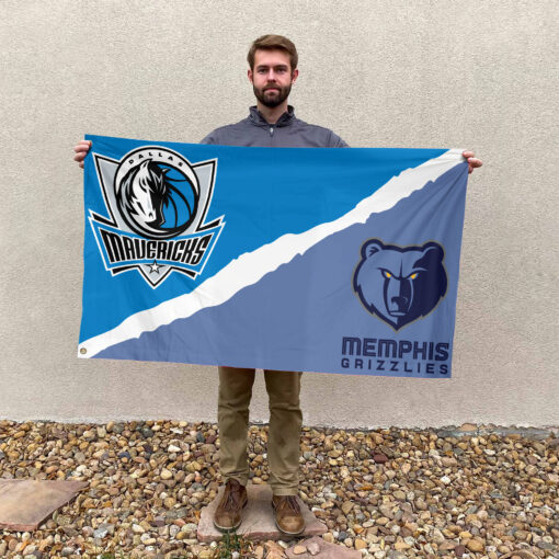 Dallas vs Memphis House Divided Flag, NBA House Divided Flag Dallas vs Memphis House Divided Flag, NBA House Divided Flag
