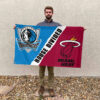 Dallas vs Miami House Divided Flag, NBA House Divided Flag 2 Dallas vs Miami House Divided Flag, NBA House Divided Flag