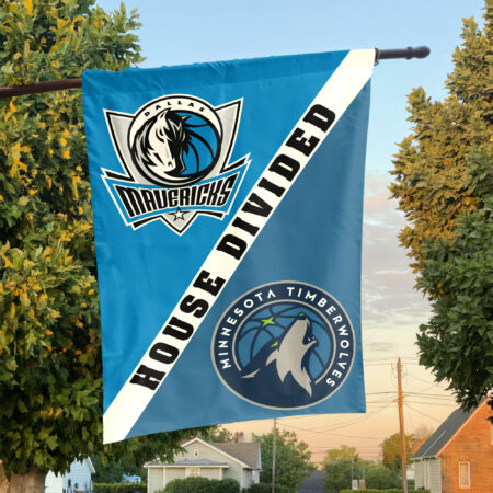 Dallas vs Minnesota House Divided Flag, NBA House Divided Flag Dallas vs Minnesota House Divided Flag, NBA House Divided Flag