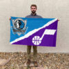 Dallas vs Utah House Divided Flag, NBA House Divided Flag 2 Dallas vs Utah House Divided Flag, NBA House Divided Flag