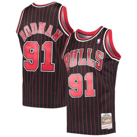 Dennis Rodman Chicago Bulls Mitchell & Ness Hardwood Classics Swingman Jersey – Black, Limited Replica Fan Edition