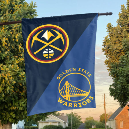 Denver vs Golden State House Divided Flag, NBA House Divided Flag Denver vs Golden State House Divided Flag, NBA House Divided Flag
