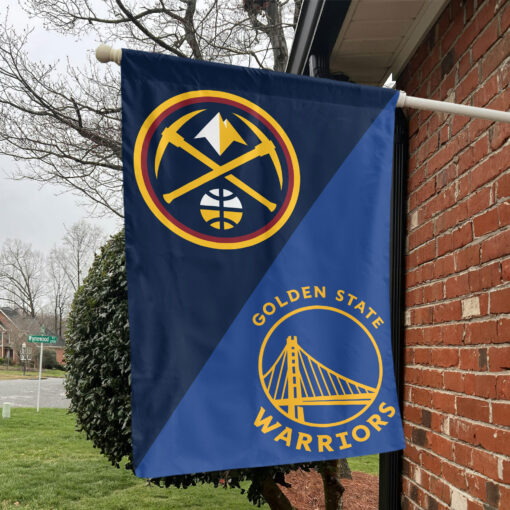 Denver vs Golden State House Divided Flag, NBA House Divided Flag Denver vs Golden State House Divided Flag, NBA House Divided Flag