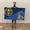 Denver vs Golden State House Divided Flag, NBA House Divided Flag 2 Denver vs Golden State House Divided Flag, NBA House Divided Flag