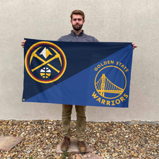 Denver vs Golden State House Divided Flag, NBA House Divided Flag Denver vs Golden State House Divided Flag, NBA House Divided Flag