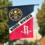 Denver vs Houston House Divided Flag, NBA House Divided Flag