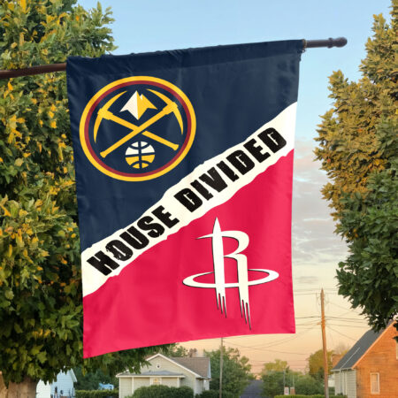 Denver vs Houston House Divided Flag, NBA House Divided Flag Denver vs Houston House Divided Flag, NBA House Divided Flag