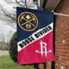 Denver vs Houston House Divided Flag, NBA House Divided Flag