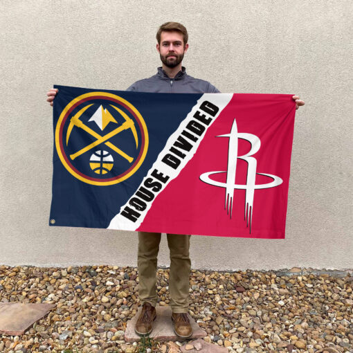Denver vs Houston House Divided Flag, NBA House Divided Flag