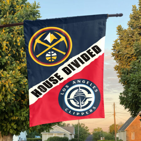 Denver vs LA House Divided Flag, NBA House Divided Flag Denver vs LA House Divided Flag, NBA House Divided Flag