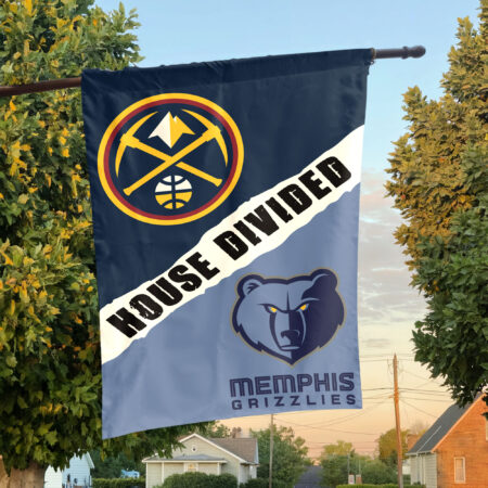 Denver vs Memphis House Divided Flag, NBA House Divided Flag Denver vs Memphis House Divided Flag, NBA House Divided Flag