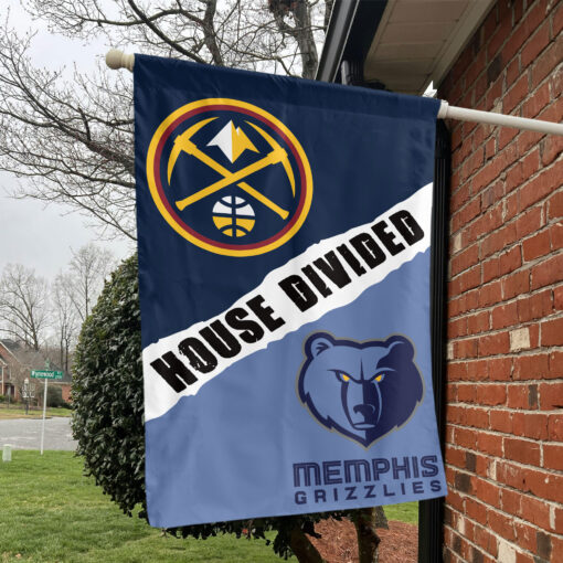 Denver vs Memphis House Divided Flag, NBA House Divided Flag Denver vs Memphis House Divided Flag, NBA House Divided Flag