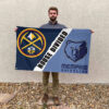 Denver vs Memphis House Divided Flag, NBA House Divided Flag 2 Denver vs Memphis House Divided Flag, NBA House Divided Flag