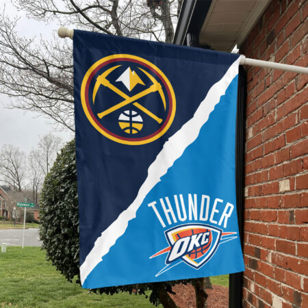 Denver vs Oklahoma City House Divided Flag, NBA House Divided Flag Denver vs Oklahoma City House Divided Flag, NBA House Divided Flag