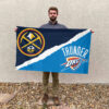 Denver vs Oklahoma City House Divided Flag, NBA House Divided Flag 2 Denver vs Oklahoma City House Divided Flag, NBA House Divided Flag
