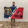 Denver vs Portland House Divided Flag, NBA House Divided Flag 2 Denver vs Portland House Divided Flag, NBA House Divided Flag