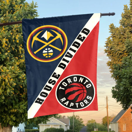 Denver vs Toronto House Divided Flag, NBA House Divided Flag Denver vs Toronto House Divided Flag, NBA House Divided Flag
