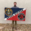 Denver vs Toronto House Divided Flag, NBA House Divided Flag 2 Denver vs Toronto House Divided Flag, NBA House Divided Flag