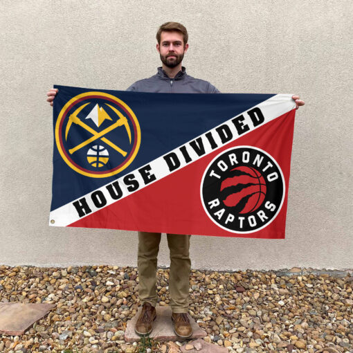 Denver vs Toronto House Divided Flag, NBA House Divided Flag Denver vs Toronto House Divided Flag, NBA House Divided Flag