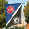 Detroit vs Brooklyn House Divided Flag, NBA House Divided Flag