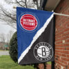 Detroit vs Brooklyn House Divided Flag, NBA House Divided Flag